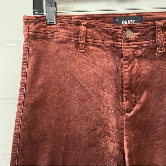 NWOT PAIGE Brown Velvet High Rise Straight Leg Nellie Pants Size 29 - Picture 6 of 10